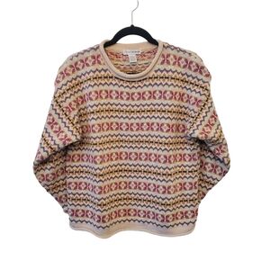 New York Jeans Medium Cotton Blend Mixed Color Fair Isle Sweater